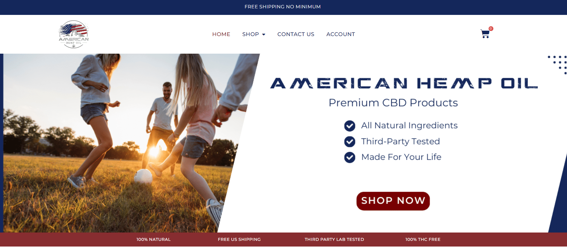 American Hemp Oil Affiliate Program Homepage Image