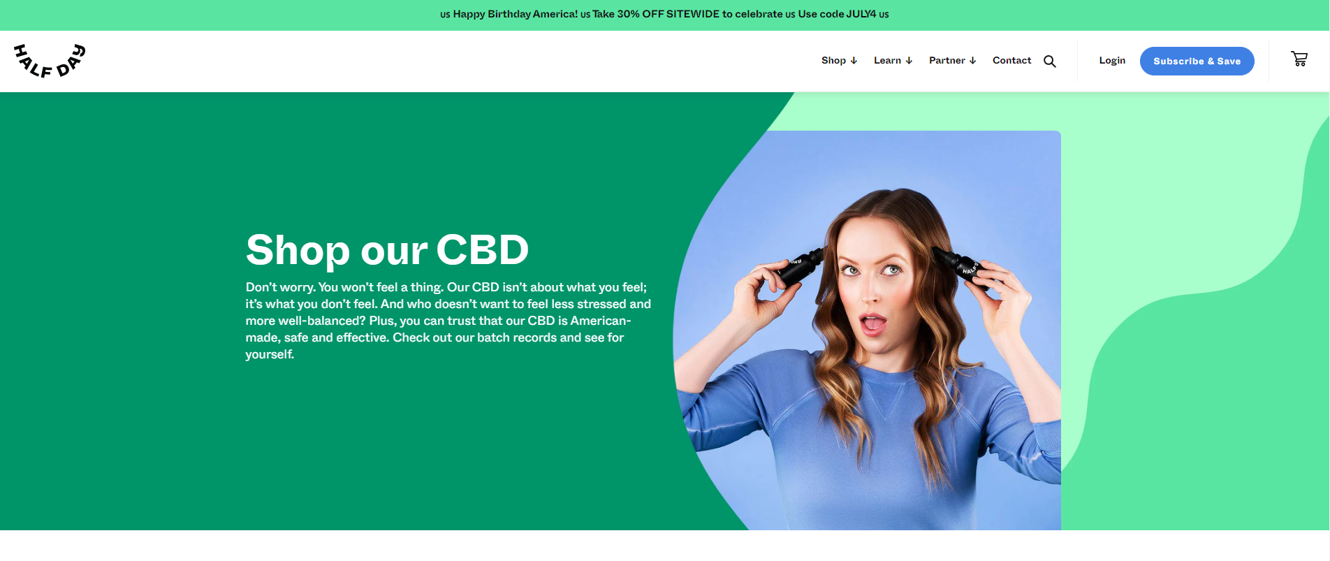 Half Day CBD Affiliate Program Homepage Image