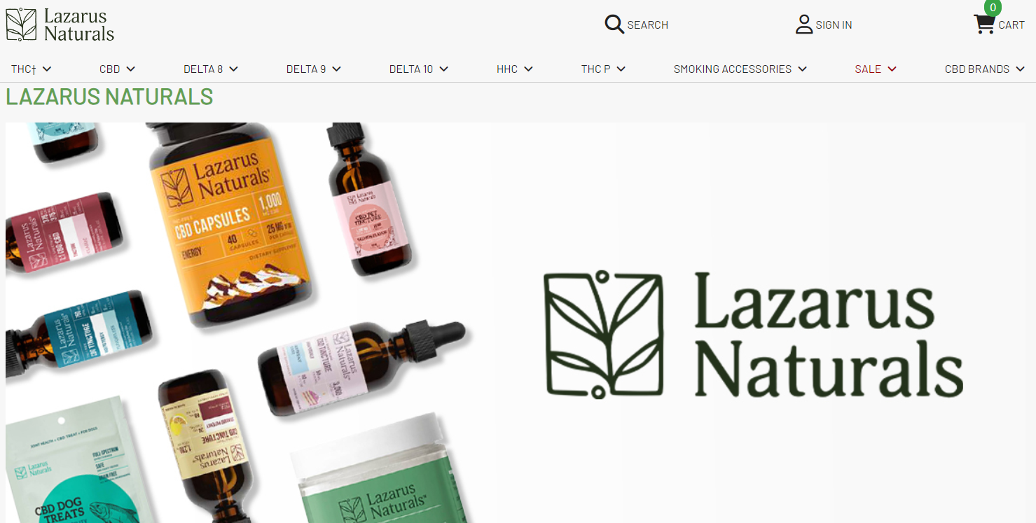 Lazarus Naturals CBD.co Homepage