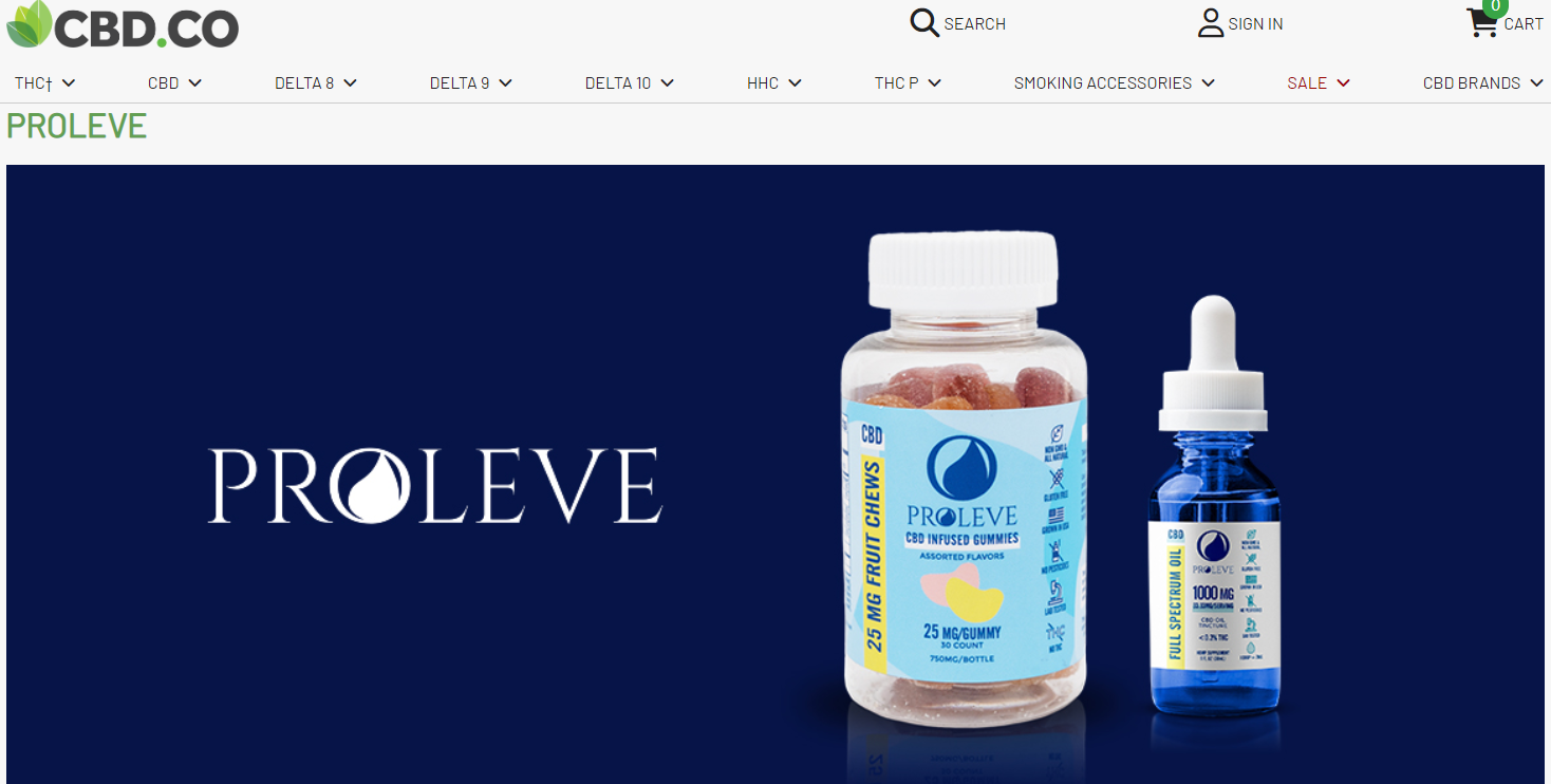 Proleve CBD.co Homepage