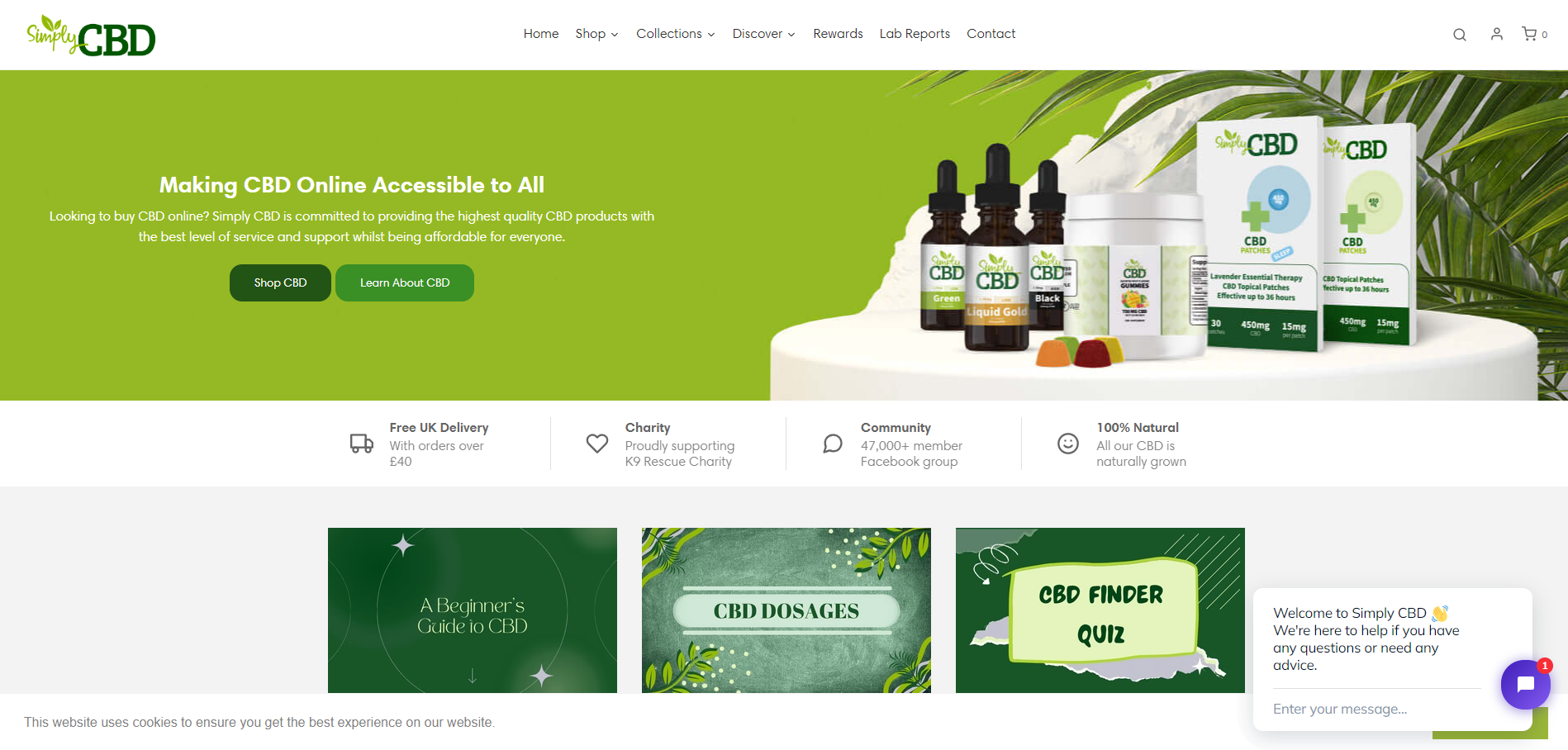 Simply CBD Affiliate Program Homepage Image