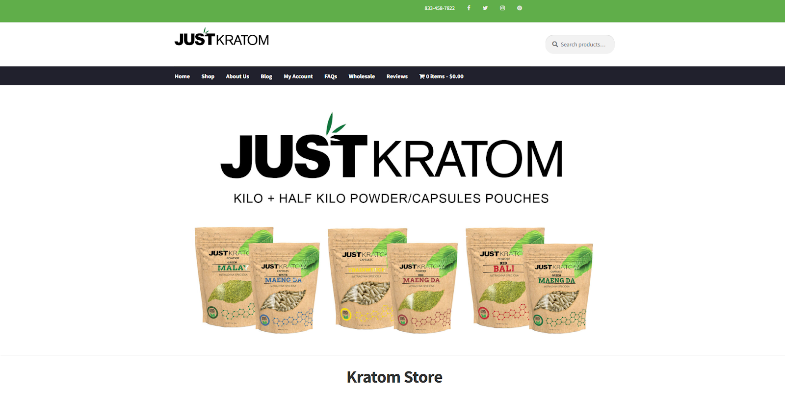 Just Kratom Affiliate Program Homepage Image