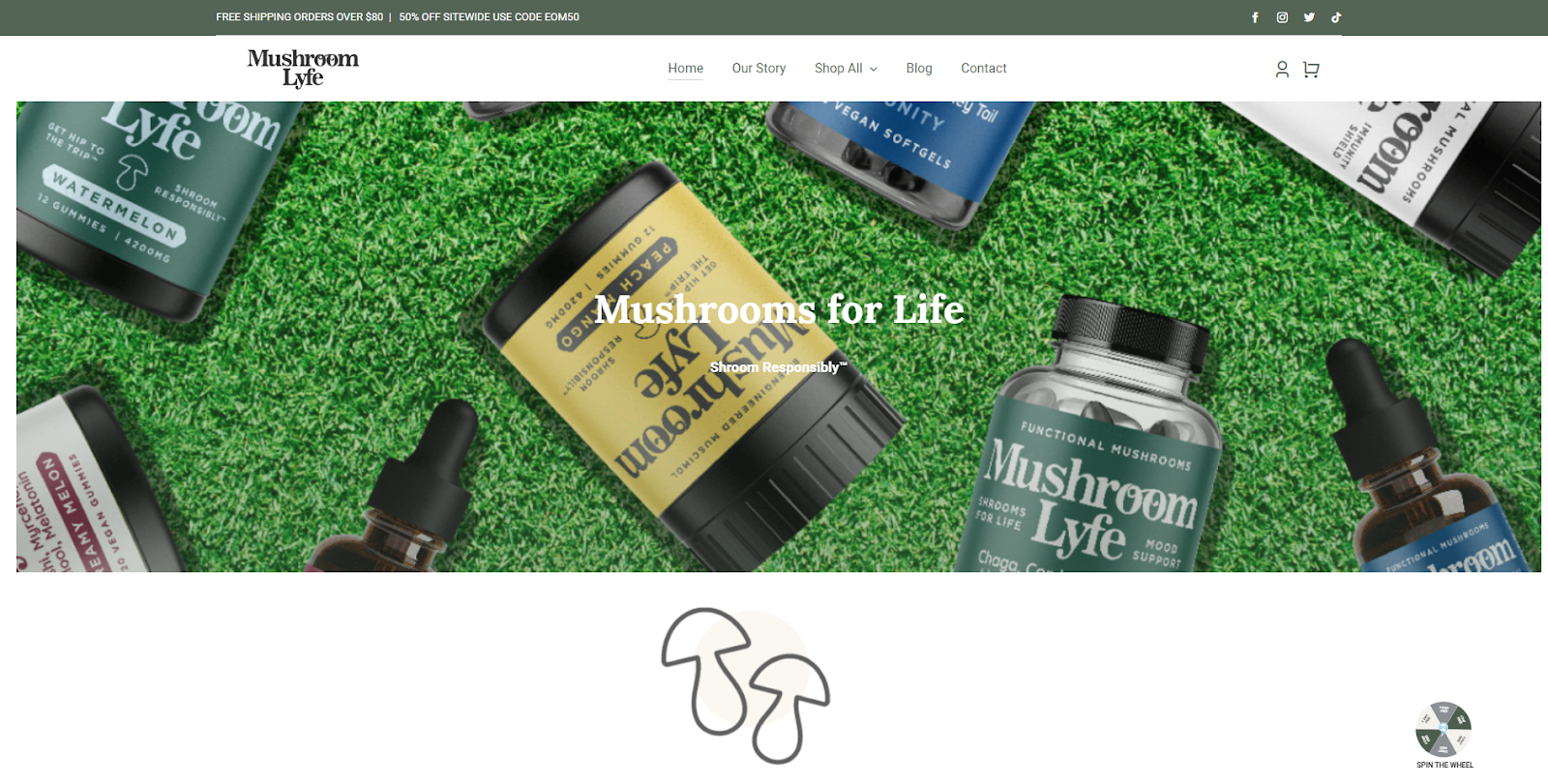 Mushroom Lyfe Affiliate Program Homepage Image